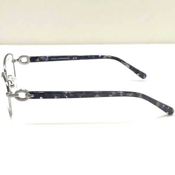 NEW Diane von Furstenberg DVF 8046 046 Matte Silver Eyeglasses Frames 51-16-135 - Picture 3 of 8